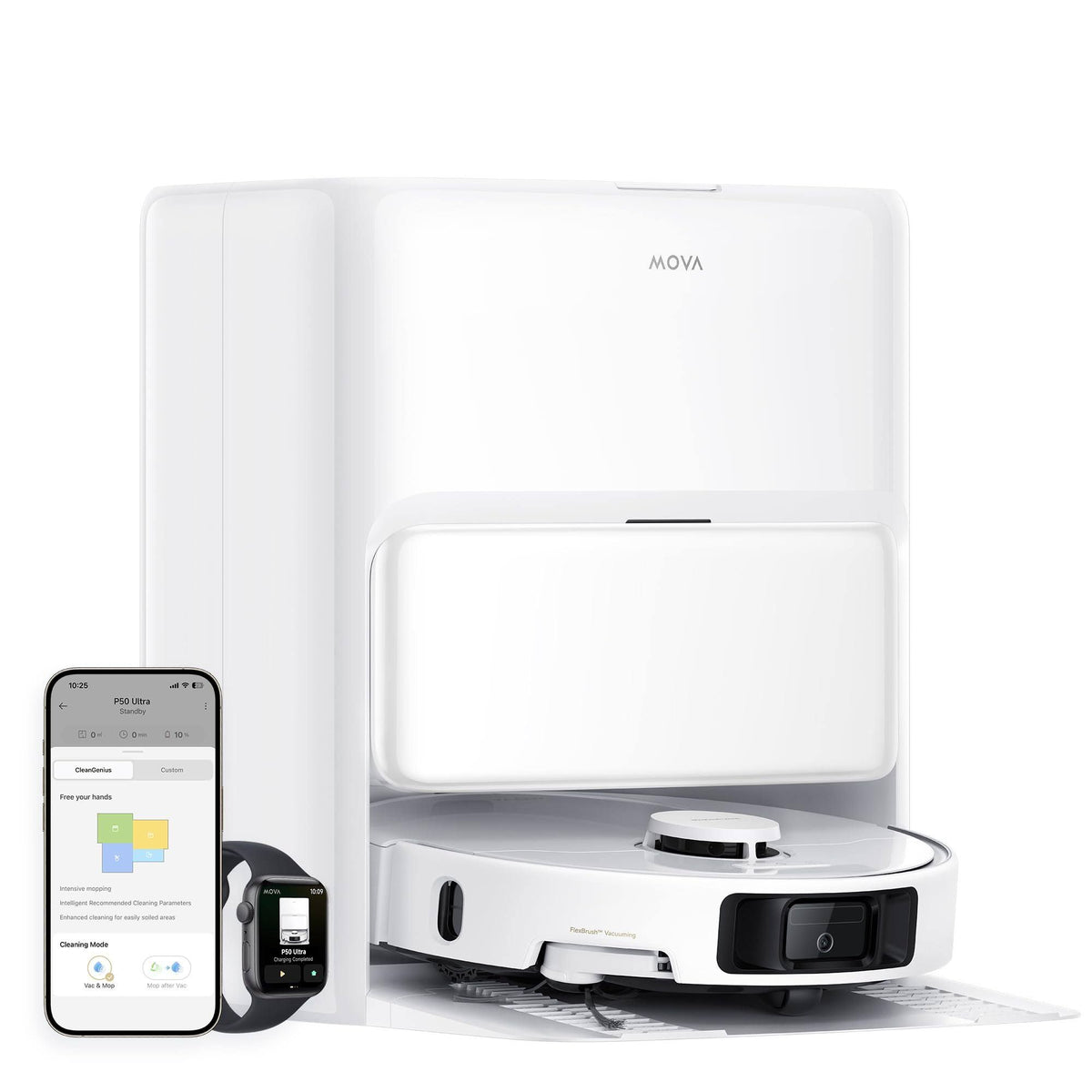 aspirateur Robot Mova P50 Ultra avec 19 000 pa(Blanc)