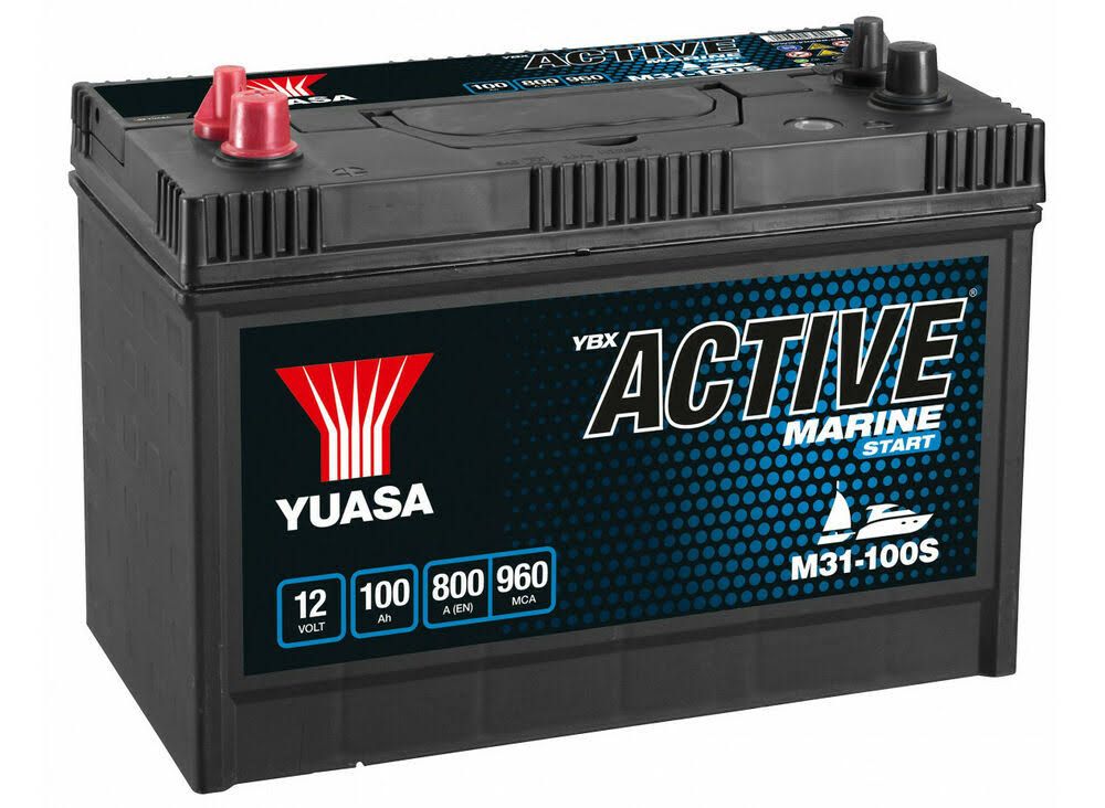 BATTERIE MARINE YUASA 12V 100Ah/C20(Noir/Rouge/Bleu)