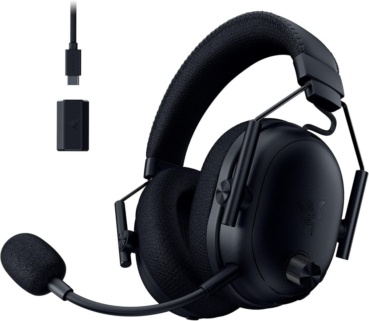 Razer BlackShark V3 Pro - Casque ANC sans Fil pour l’Esport - Annulation Active - Haut-parleurs 50mm - Micro HyperClear Amovible - Wireless 2,4 GHz Bluetooth - FPS - PC/Mac | Noir(Noir)