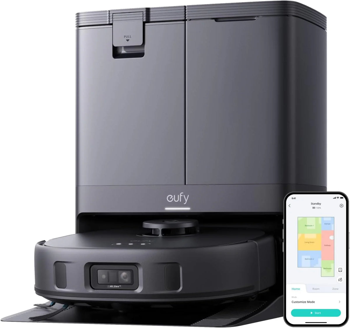 eufy X10 Pro Omni robot aspirateur, lavage/séchage auto, 8000Pa, obstacles