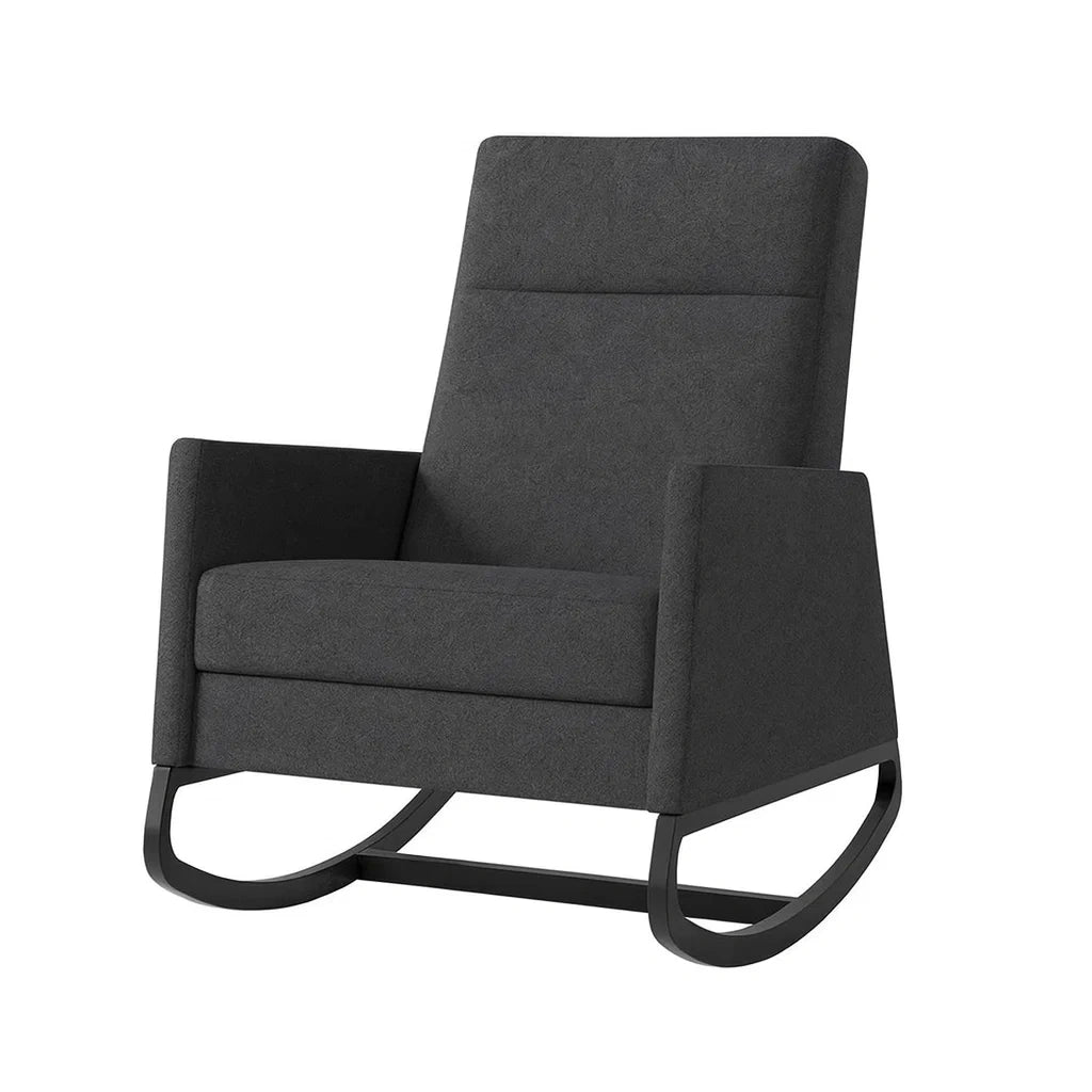 Rocking-chair en tissu avec cadre en métal 90x80x100 cm(Noir)