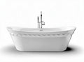 Baignoire en acrylique blanche avec robinetterie moderne 180 x 80 x 60cm