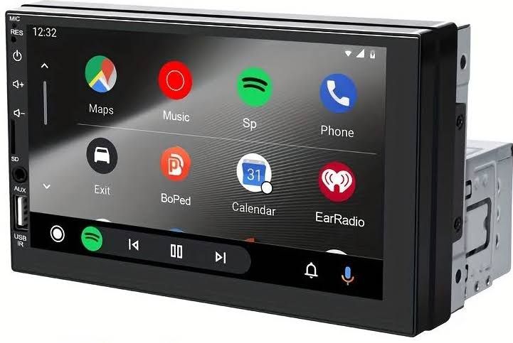 Autoradio voiture bluetooth,Carplay voiture,Autoradio carplay voiture android, Android Auto + Carplay 1pièce Voiture Portable 7 pouces Écran Tactile(Noir)