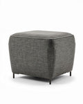Pouf carré en tissu gris avec pieds en métal 40 x 40 x 40cm