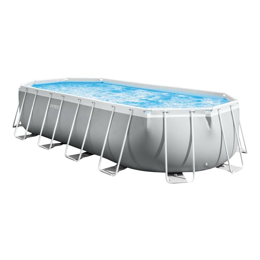 Kit Piscine Intex Prism Frame ovale tubulaire(Gris)