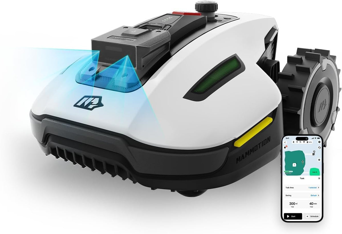MAMMOTION YUKA Mini 500 Robot Tondeuse sans Fil Périphérique, NetRTK+Vision, Aucune Antenne RTK Requise, Recommandé 500 m², Pente à 50%, Cartographie Automatique, avec Module 4G(YUKA mini 500)