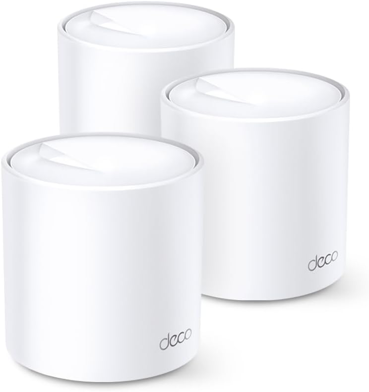 TP-Link Deco WiFi 6 Mesh AX 3000Mbps Deco X60(3-Pack) - Système WiFi 6 pour Toute la Maison - Couverture WiFi de 550㎡ - Installation Facile - Contrôle Parental - Compatible avec Toutes Les Box Fibre(Noir)