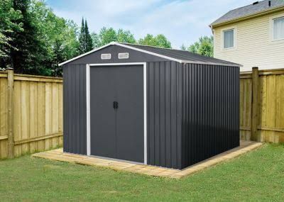 Abri de jardin métal gris Anthracite surface totale 7,84 m²(Gris Anthracite)